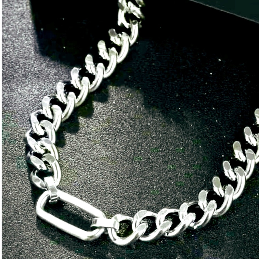 Stainless steel heavy Cuban titanium steel men’s chain 24” long, width 1 cm - Picture 2 of 4
